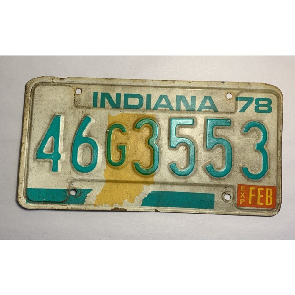 1978 Indiana License Plate 46G3553 Expired